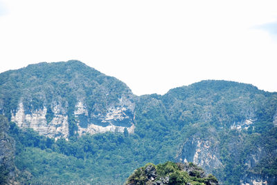 Scenic view of mountains against clear sky