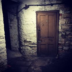 Closed door of old building