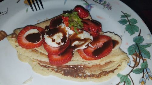 Close-up of dessert in plate