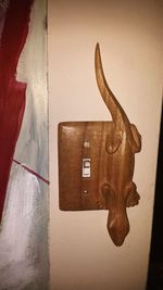 Close-up of carving on wall