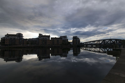 Reflection of buildings in water