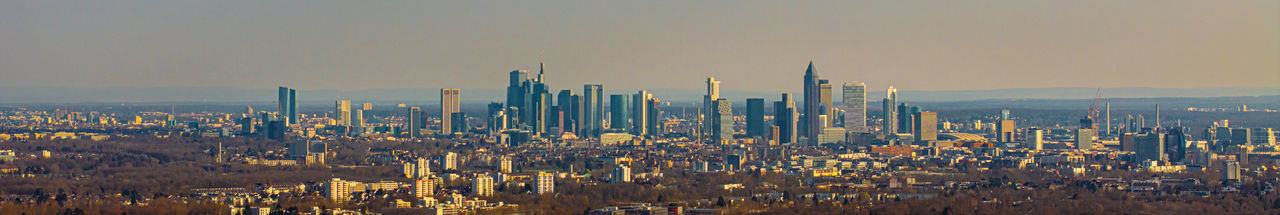 Aerial view of cityscape against sky