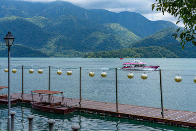 Scenic view of lake against mountains