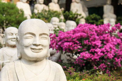 Close-up of buddha statue at fo guang shan