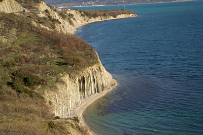 High angle view of sea shore