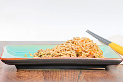 Close-up of food on table