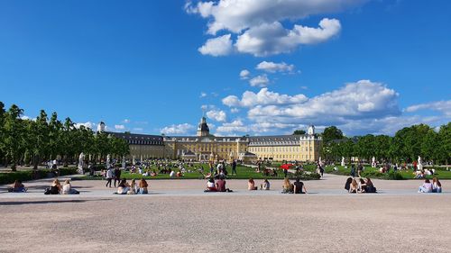 Group of people in front of karlsruhe castle