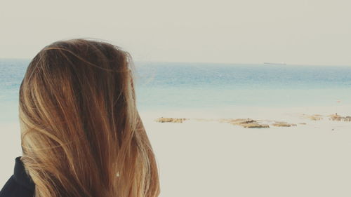 Woman looking at sea