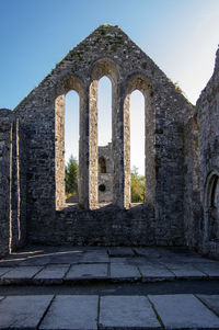 Old ruin building against clear sky