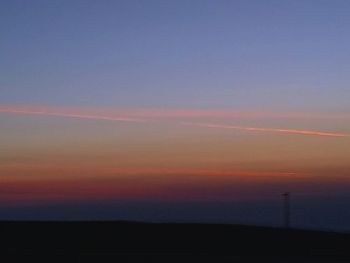 Scenic view of silhouette landscape against sky during sunset