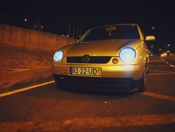 View of car on road at night