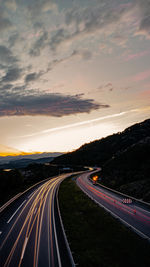 Highway at sunset