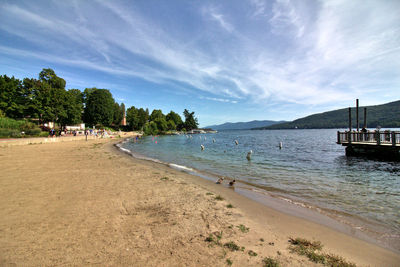 Scenic view of lake george, ny