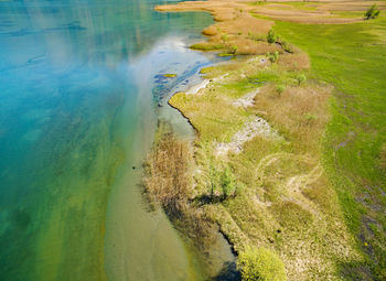 High angle view of sea shore