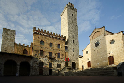 Low angle view of historical building against sky