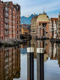 Reflection of buildings in water