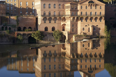 Reflection of buildings in water