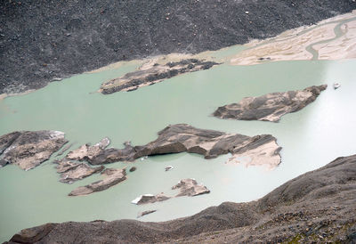 High angle view of pasterze glacier