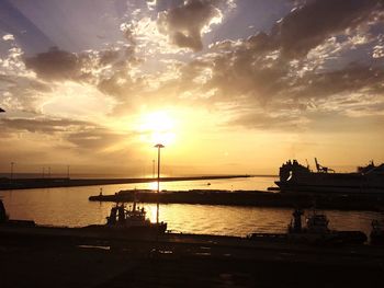 Scenic view of sea at sunset