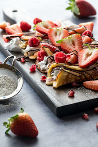 Close-up of food on table