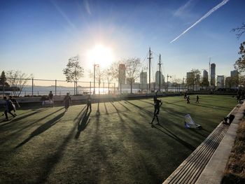 People in park on sunny day
