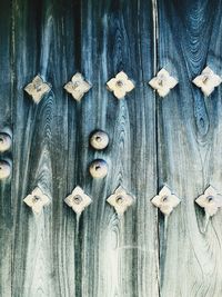 Directly above shot of objects on wooden table