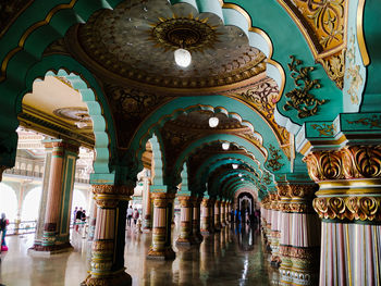 Interior of illuminated building