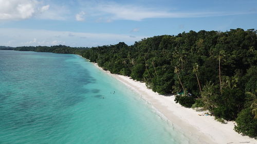 Scenic view of beach against sky