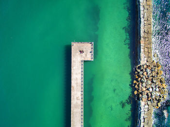 Aerial view of pier over sea