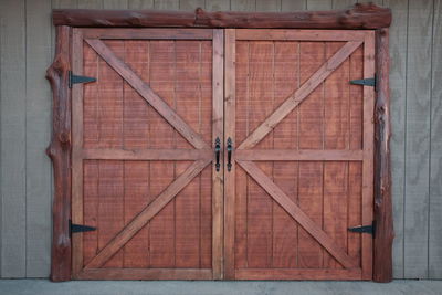 Closed door of building