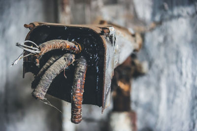 Close-up of rusty machine part