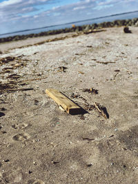 Close-up of sand on beach