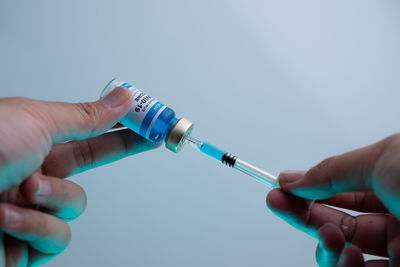 Close-up of hand holding hands