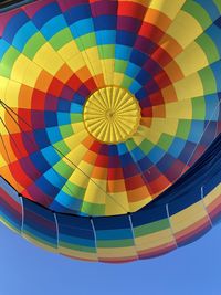 Low angle view of hot air balloon against sky