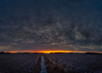 Panoramic view of road during sunset