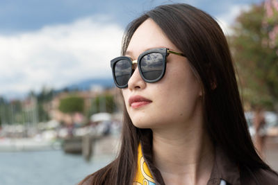 Close-up portrait of a young woman