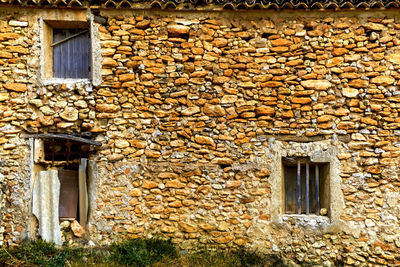 An abandoned uninhabited dilapidated stone building in murcia spain