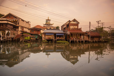 Reflection of buildings in water