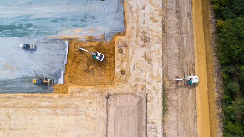 Aerial view of construction site