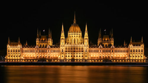 Illuminated city at night