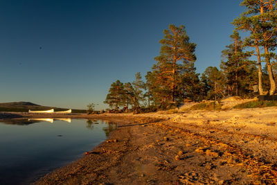 Scenic view of lake against sky during autumn