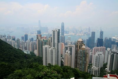 View of city at sunset