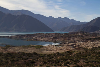 Scenic view of mountains against sky