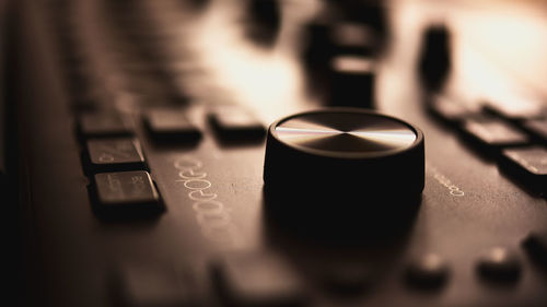 Close-up of computer keyboard on table