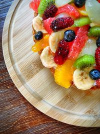 Close-up of fruits in plate