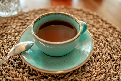 Close-up of coffee on table