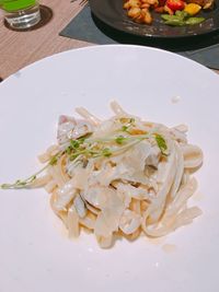 High angle view of meal served in plate