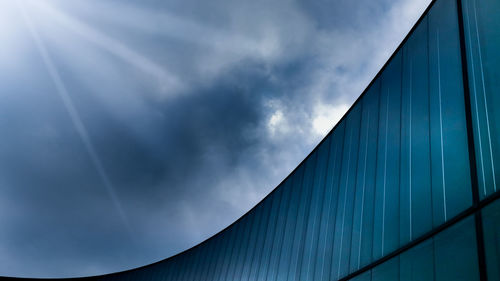 Low angle view of modern building against sky