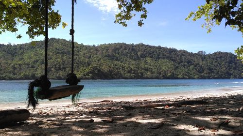 Scenic view of beach against sky