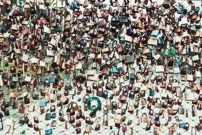 Close-up of padlocks